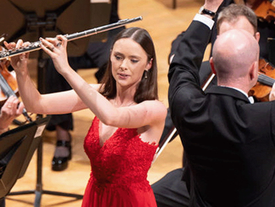 Rachel O'Hara winner of the 2023 Maura Dowdall performing on stage